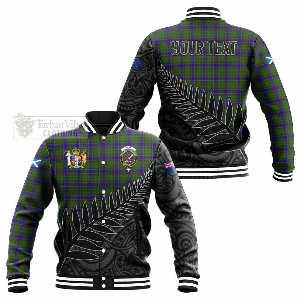 Adam Crest Tartan Baseball Jacket with New Zealand Silver Fern Half Style