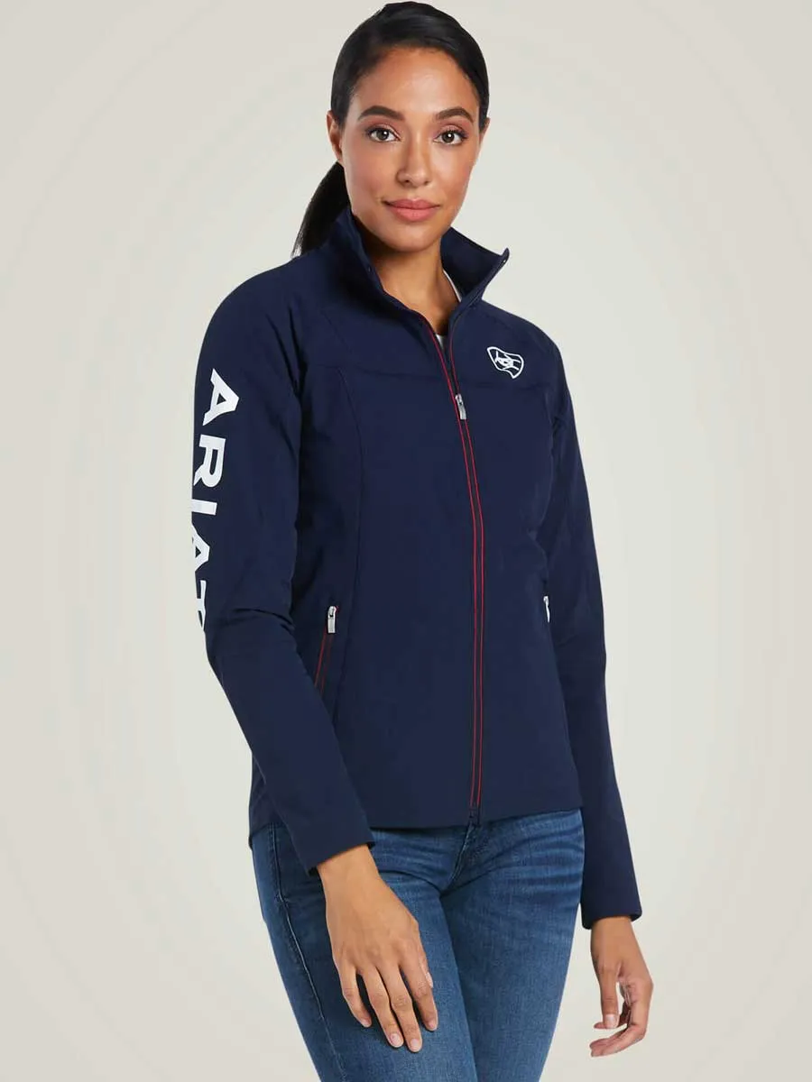 ARIAT Agile Softshell Jacket - Womens - Navy & Red