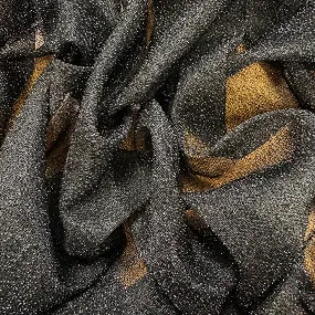 Black and Black Stretch Mesh Fabric