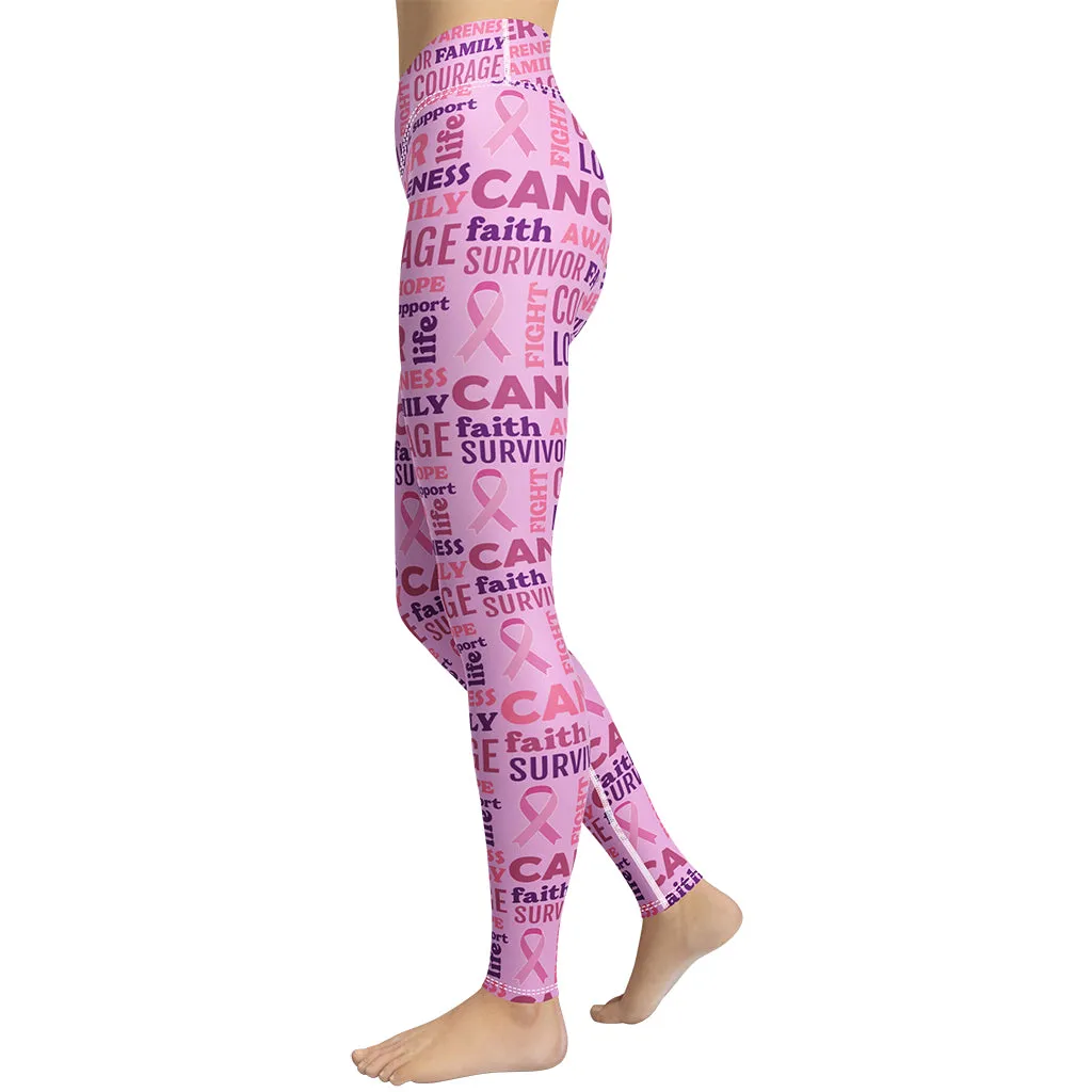 Breast Cancer Awareness Yoga Leggings