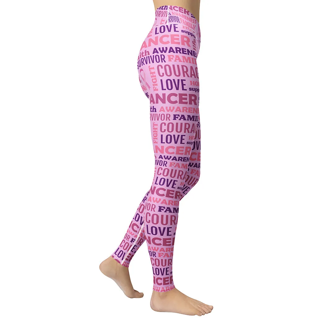 Breast Cancer Awareness Yoga Leggings