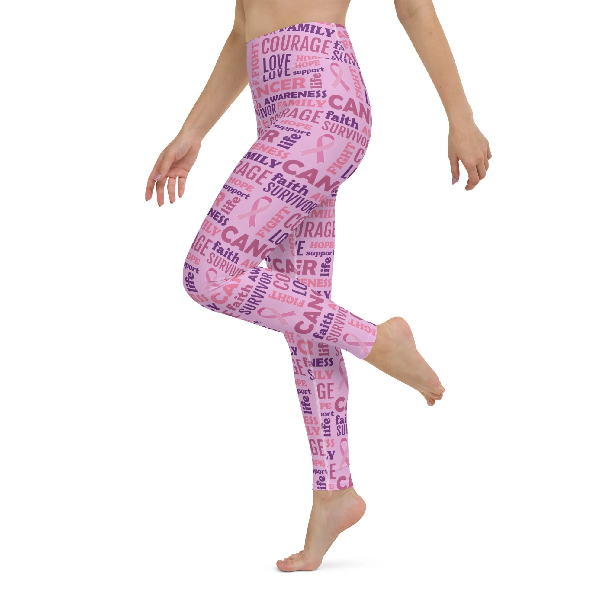 Breast Cancer Awareness Yoga Leggings