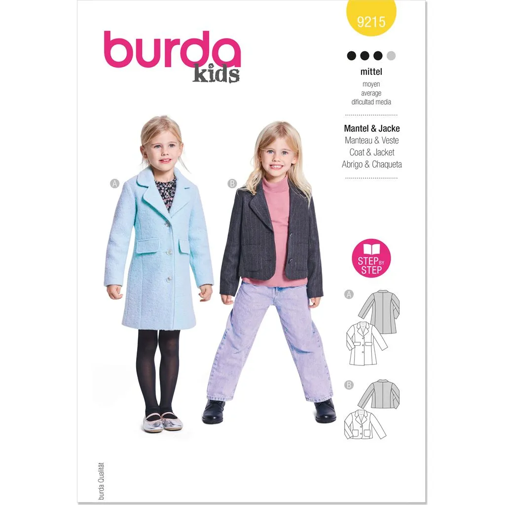 Burda Style Pattern 9215 Children's Coats B9215