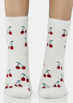 Cozy Cherries Crew Socks