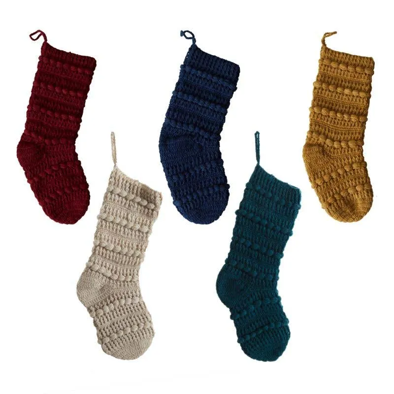 Crocheted Wool Knit Stocking