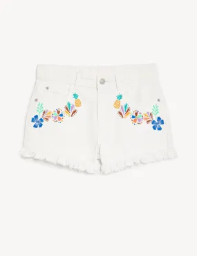 Denim Floral Shorts