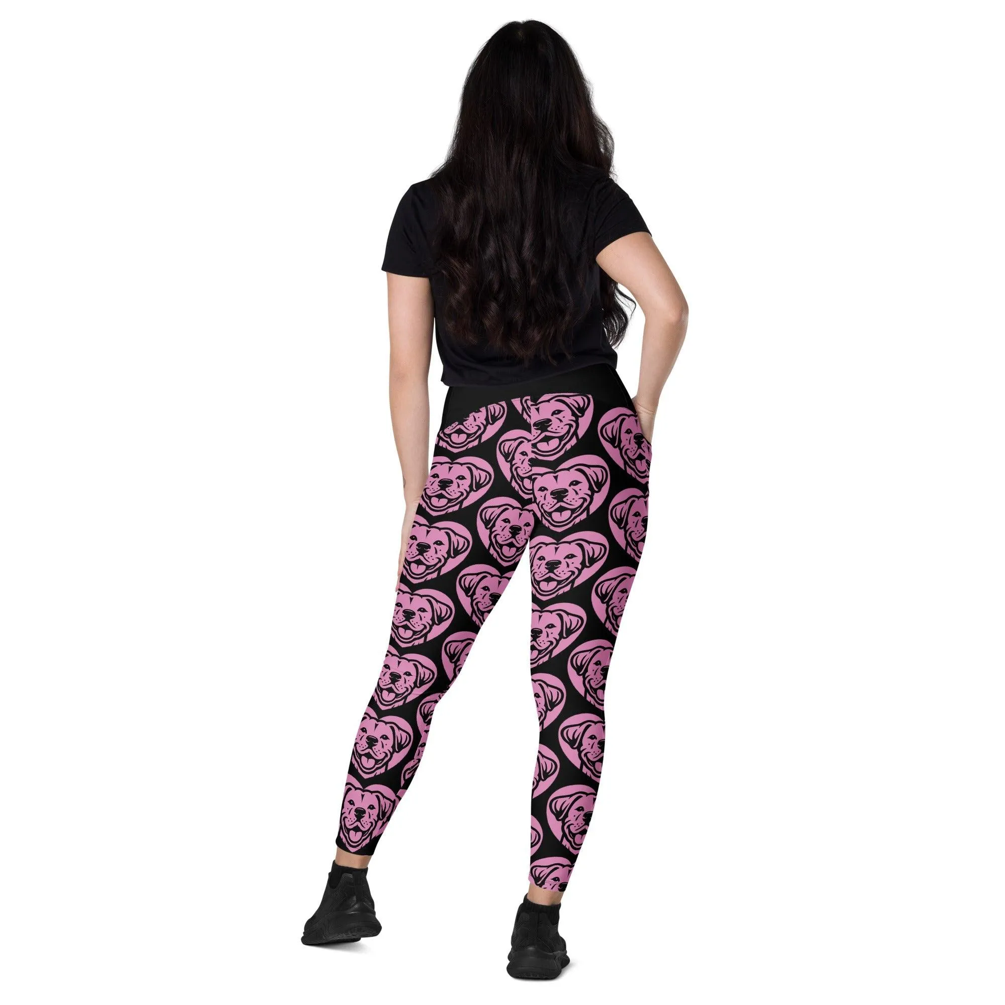 DOG BREED LEGGINGS with pockets - DOGO ARGENTINO - HERTTAHOUND - pink