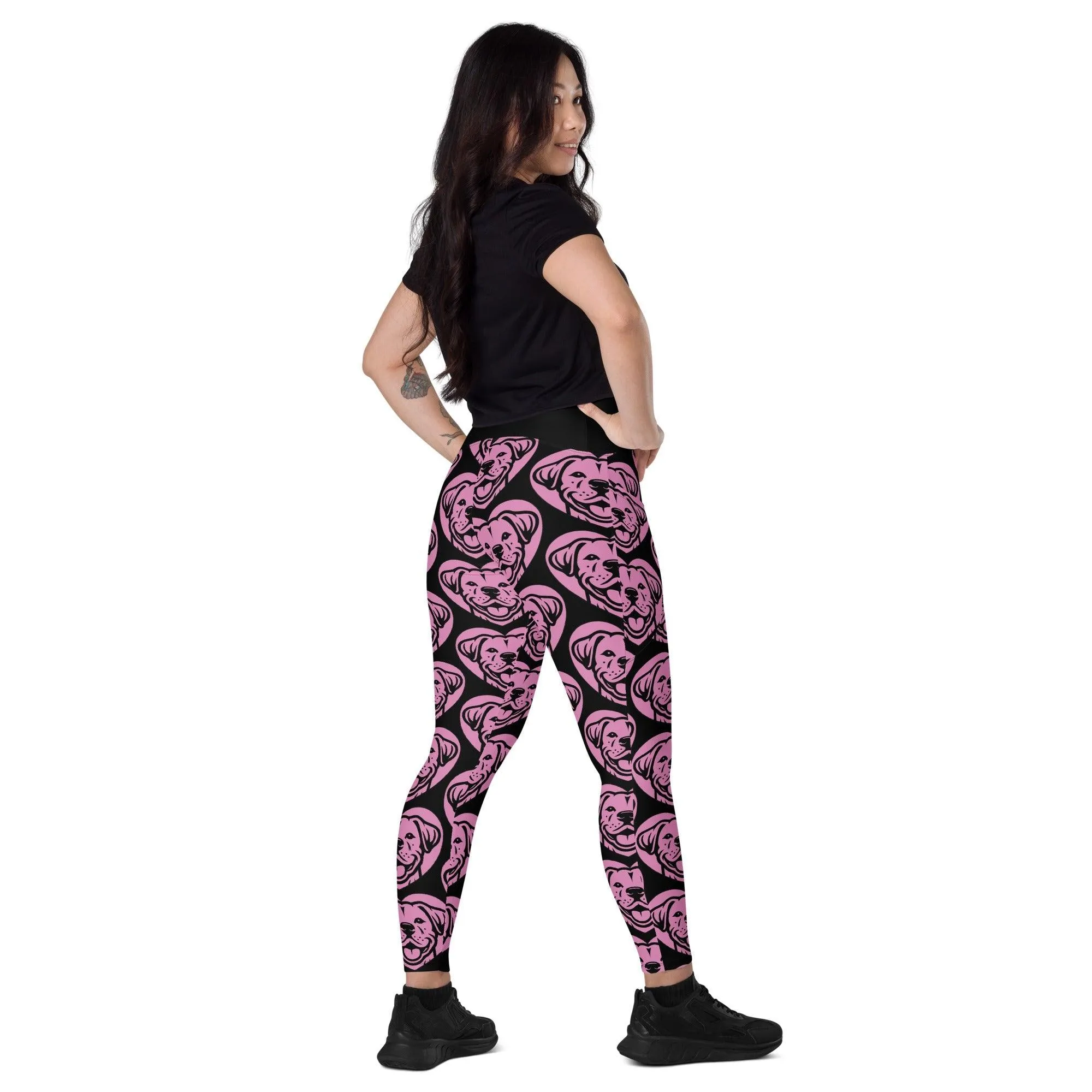 DOG BREED LEGGINGS with pockets - DOGO ARGENTINO - HERTTAHOUND - pink