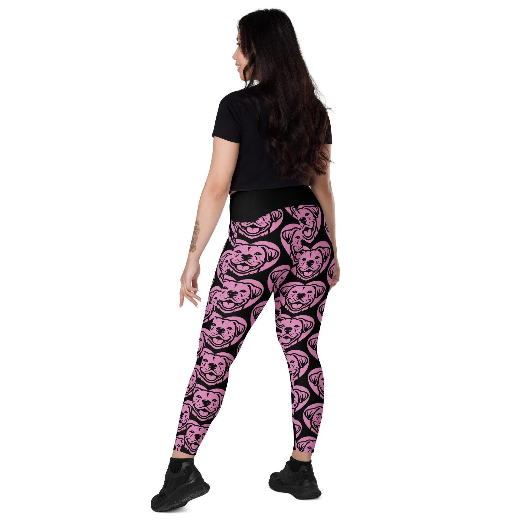 DOG BREED LEGGINGS with pockets - DOGO ARGENTINO - HERTTAHOUND - pink