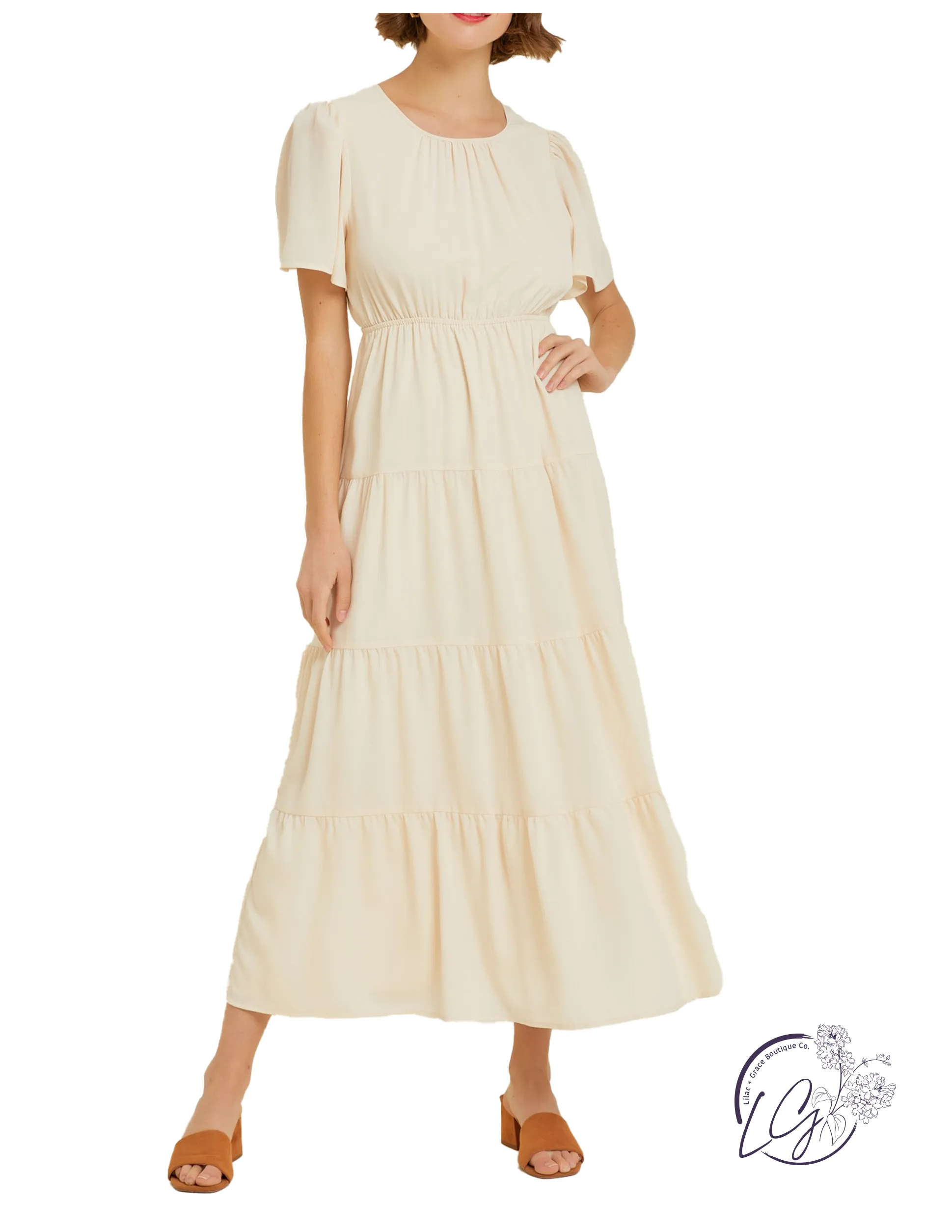 Elegant Ease Tiered Midi Dress