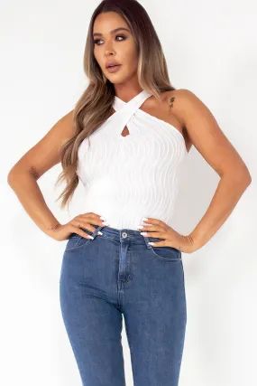 Emer White Textured Top