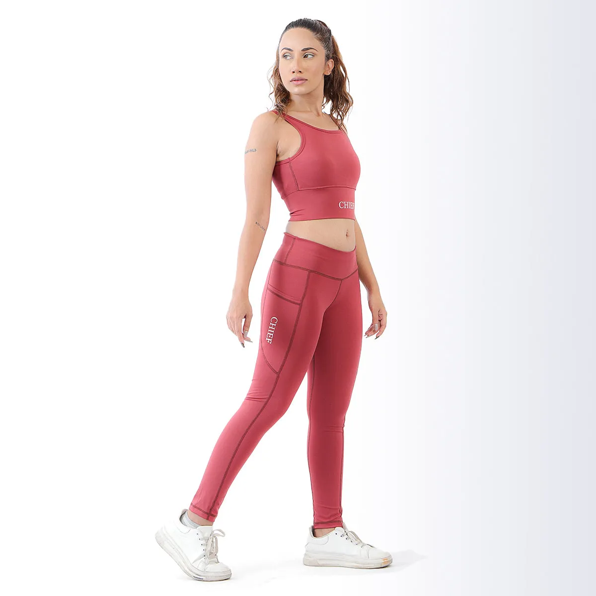 Enhance Sports Bra & Leggings Rosewood