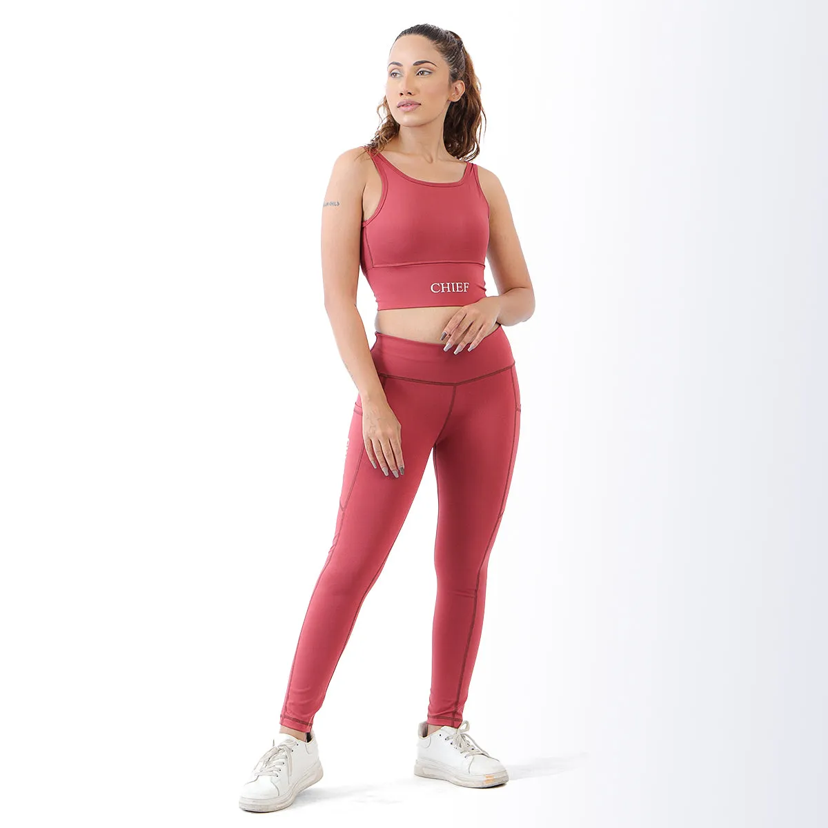 Enhance Sports Bra & Leggings Rosewood