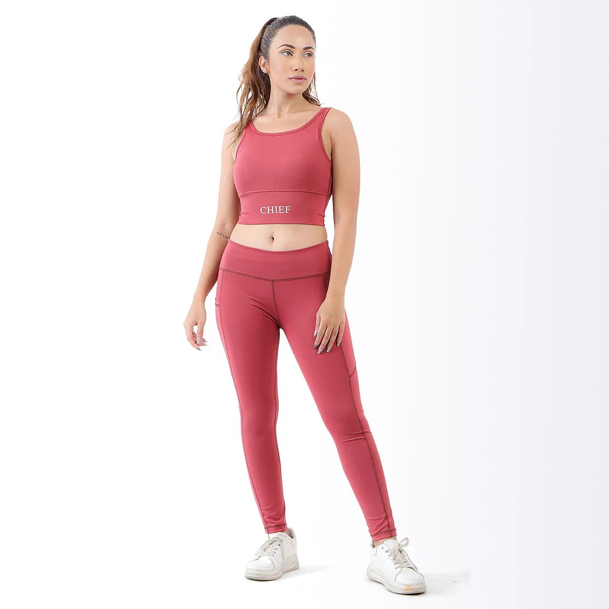 Enhance Sports Bra & Leggings Rosewood