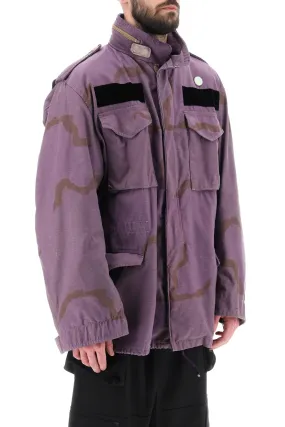 field jacket in cotton with camouflage pattern