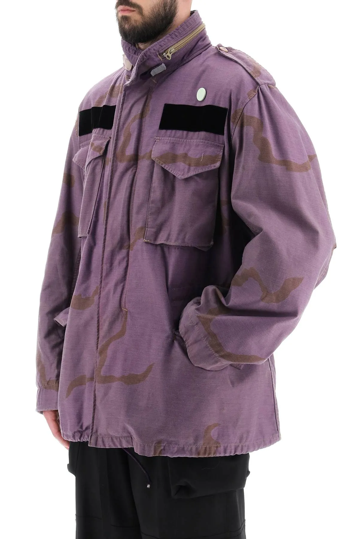 field jacket in cotton with camouflage pattern