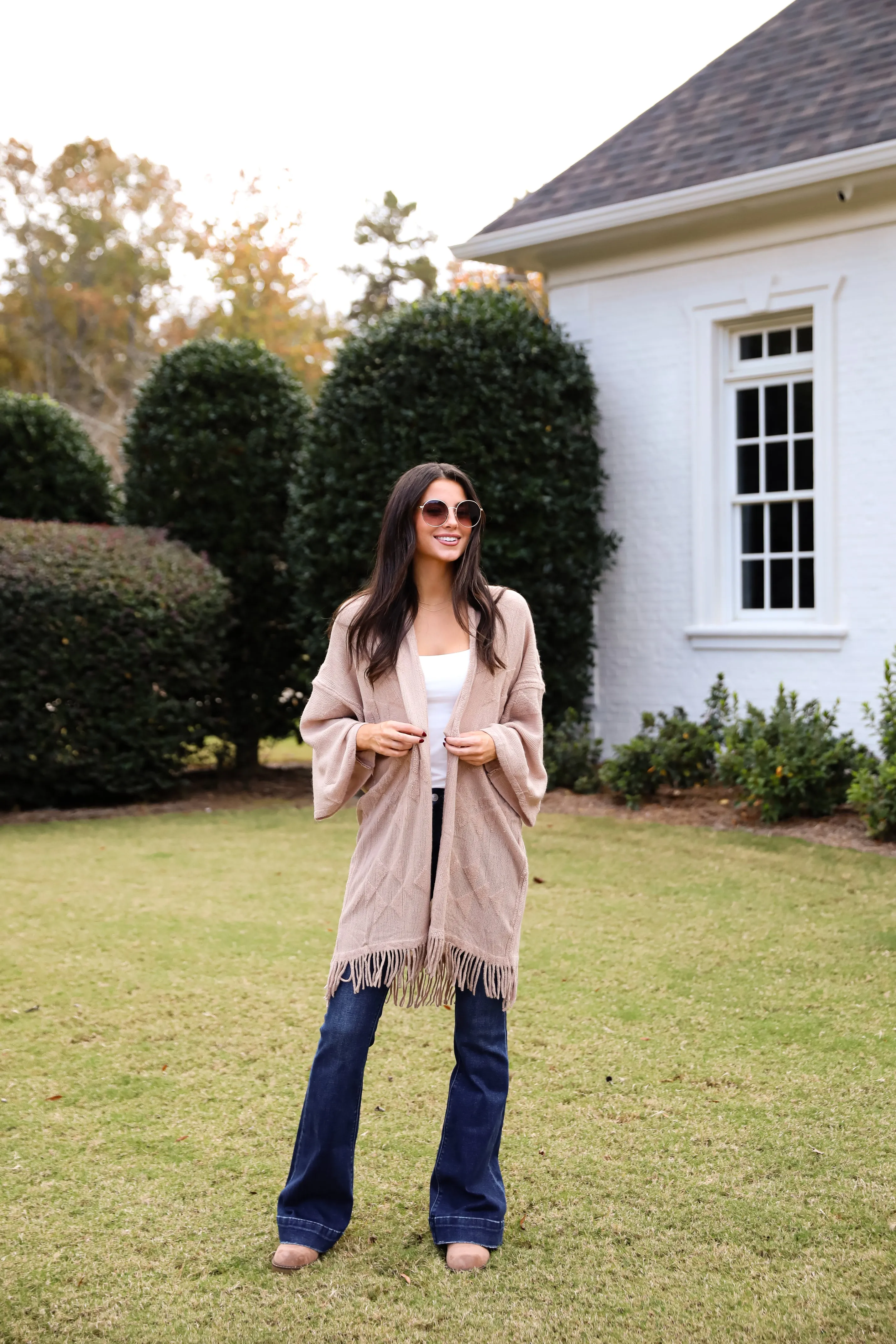 FINAL SALE - Cozy Inclination Beige Fringe Shawl - DOORBUSTER