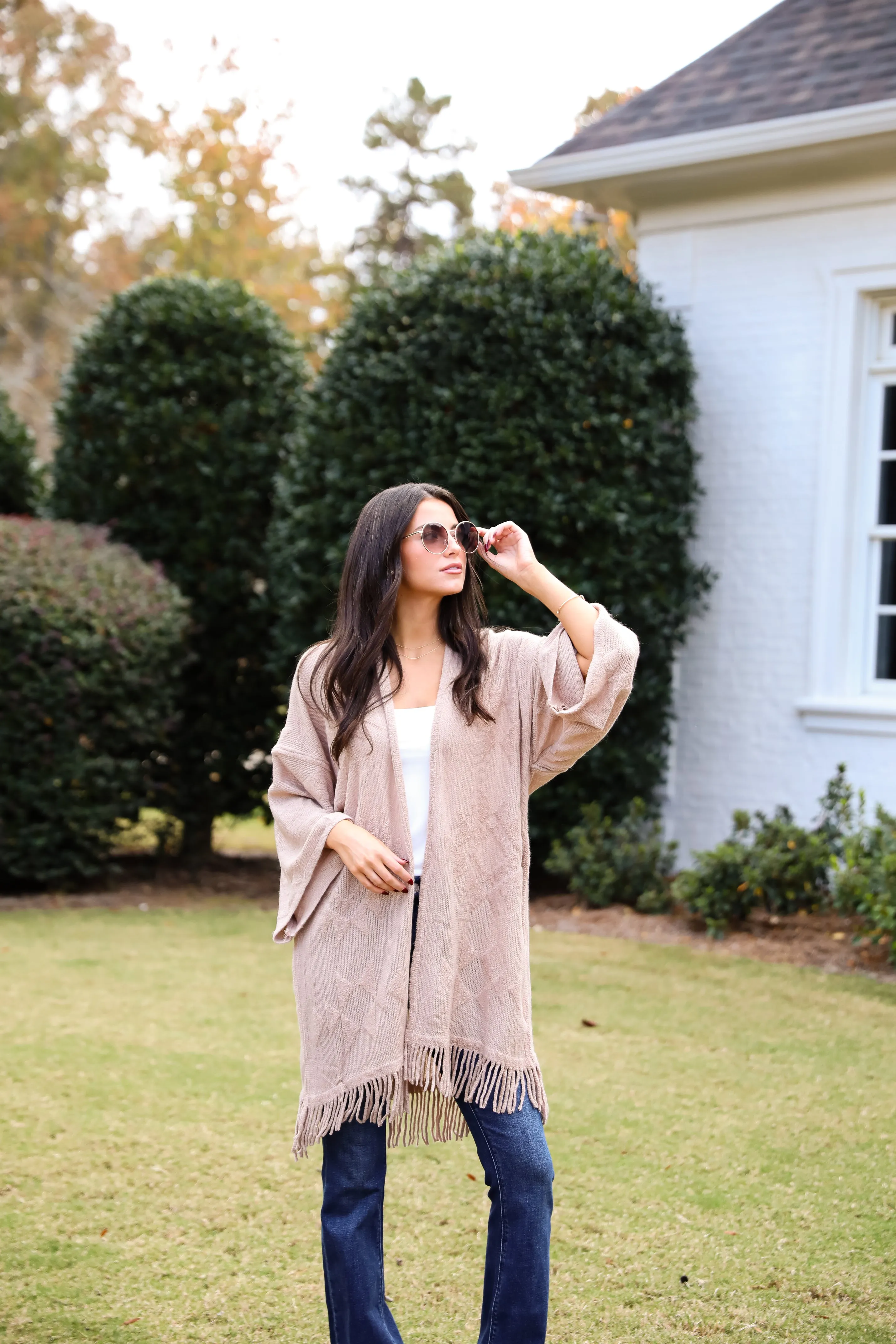 FINAL SALE - Cozy Inclination Beige Fringe Shawl - DOORBUSTER