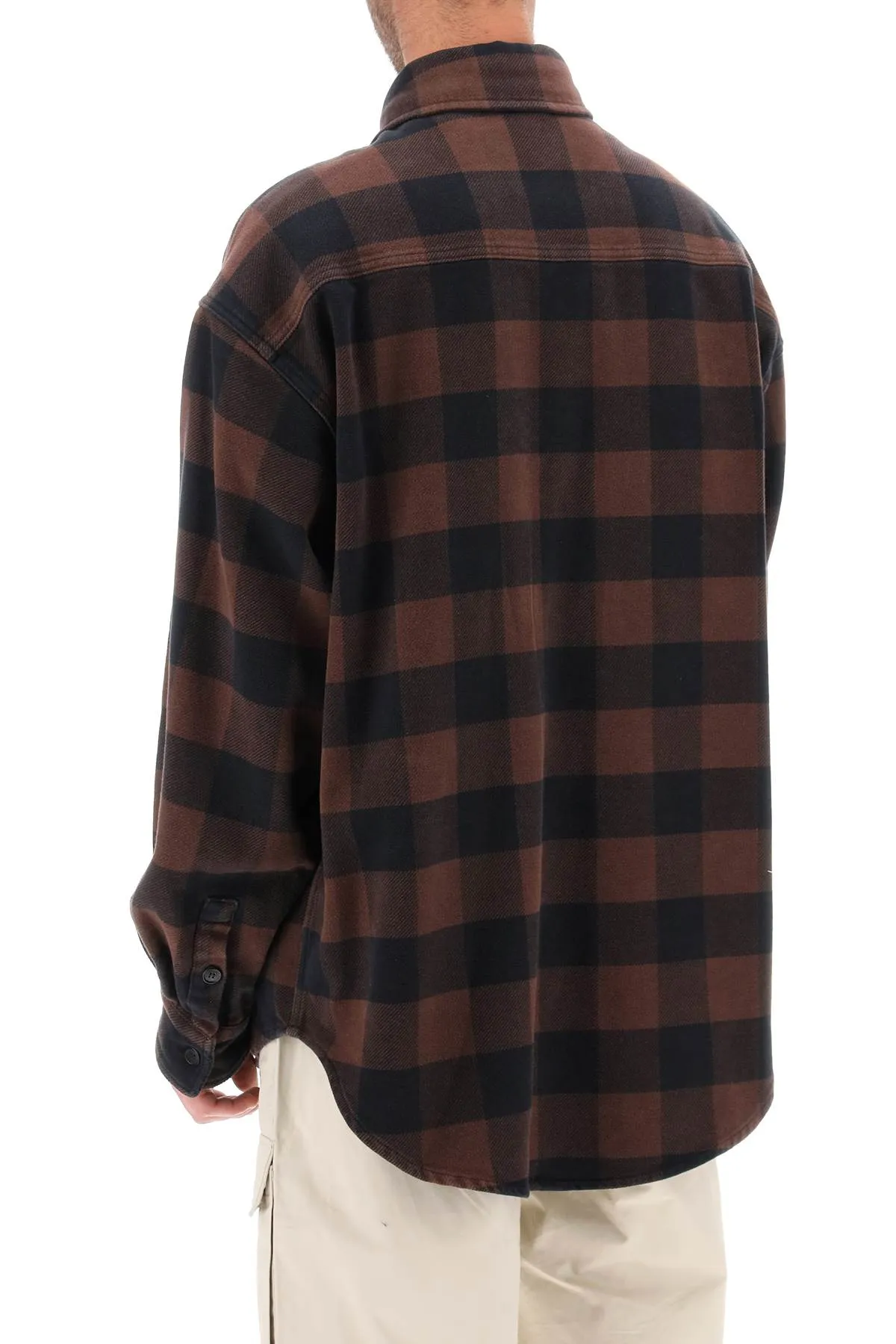 flannel overshirt with check motif