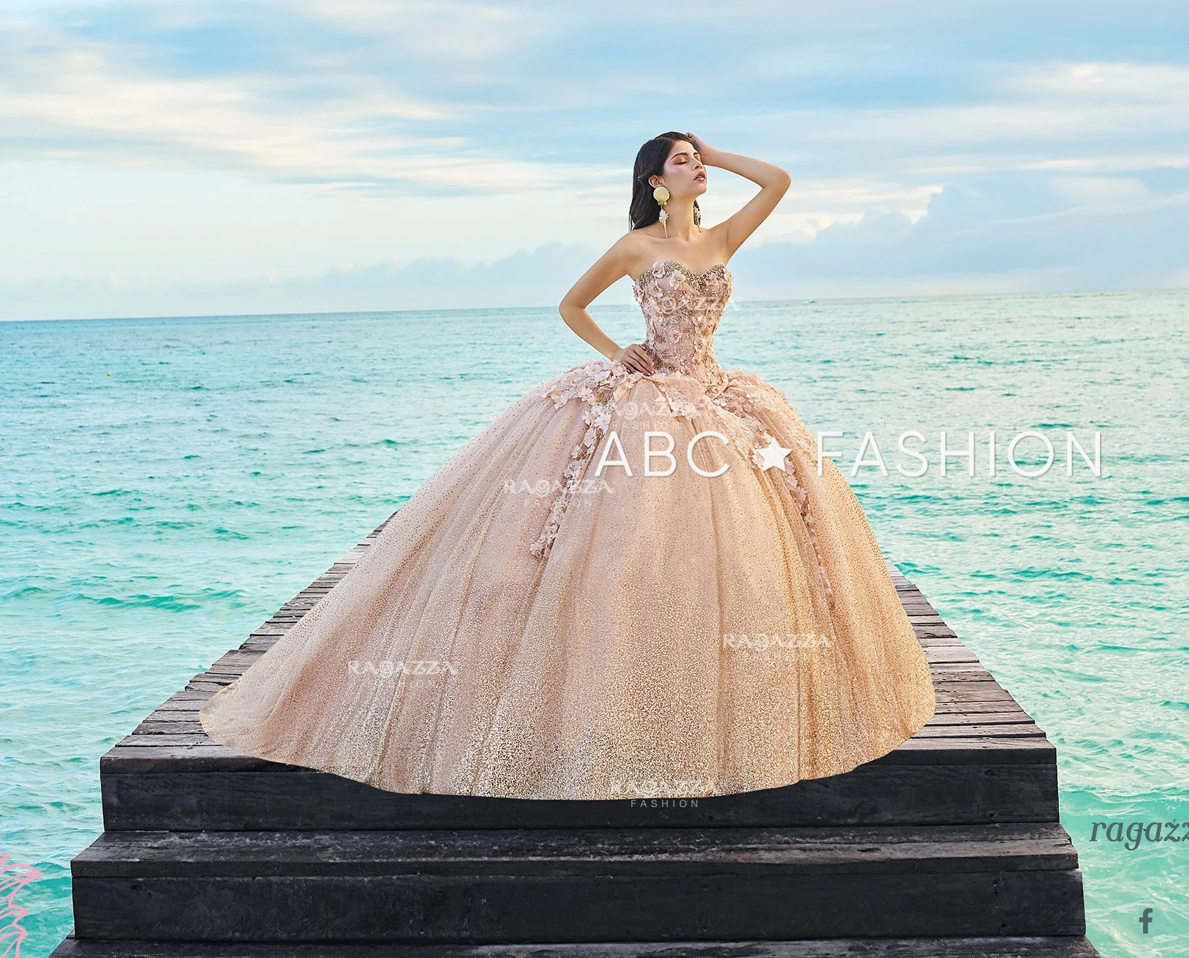 Floral 2 Piece Quinceanera Dress by Ragazza D08-508