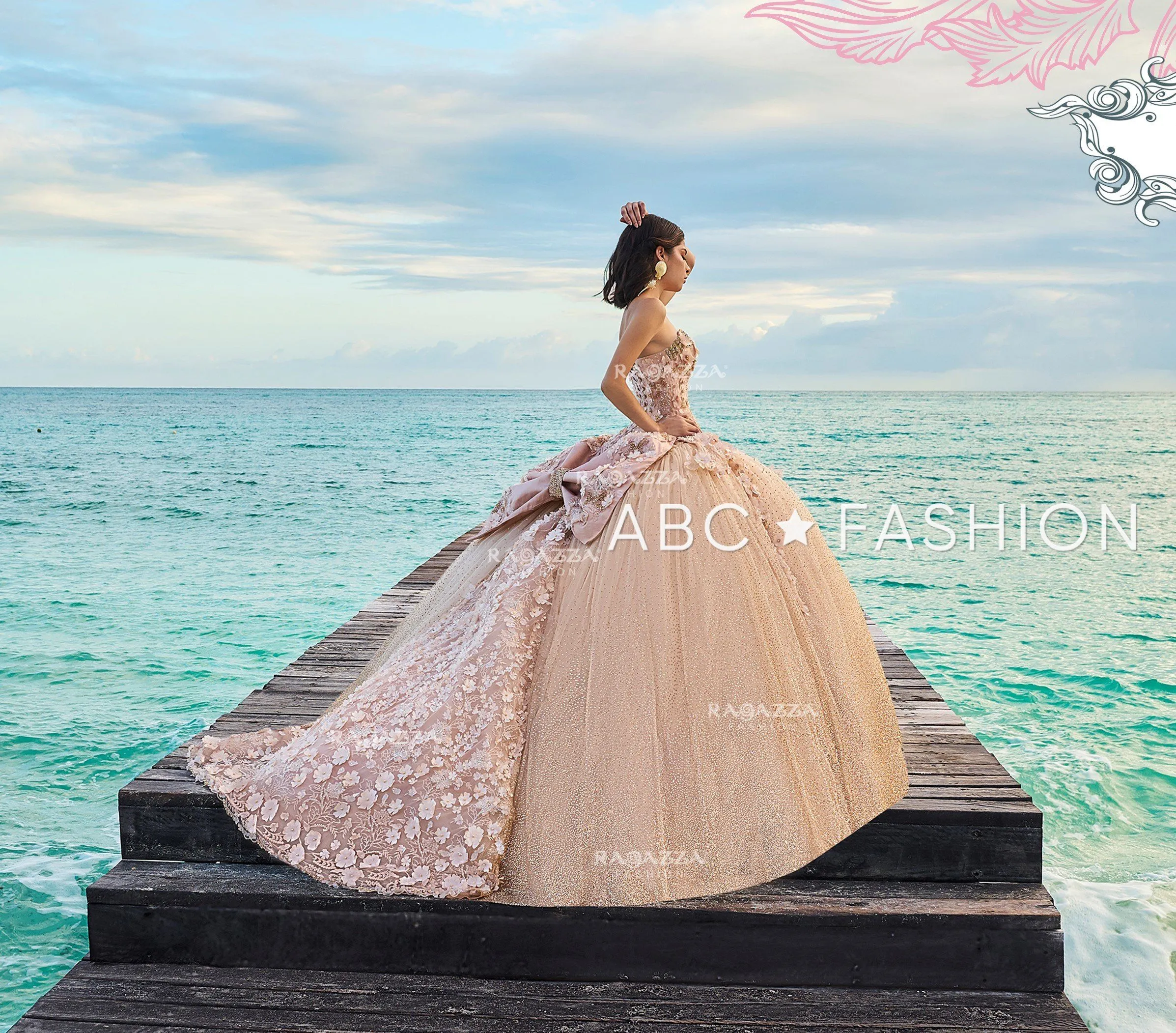 Floral 2 Piece Quinceanera Dress by Ragazza D08-508