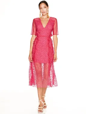 FUCHSIA DELIGHT MIDI DRESS