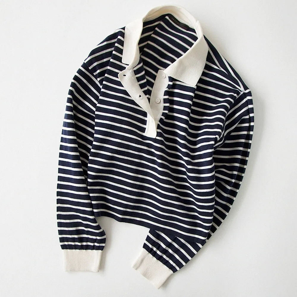 GORI Collared stripe knit