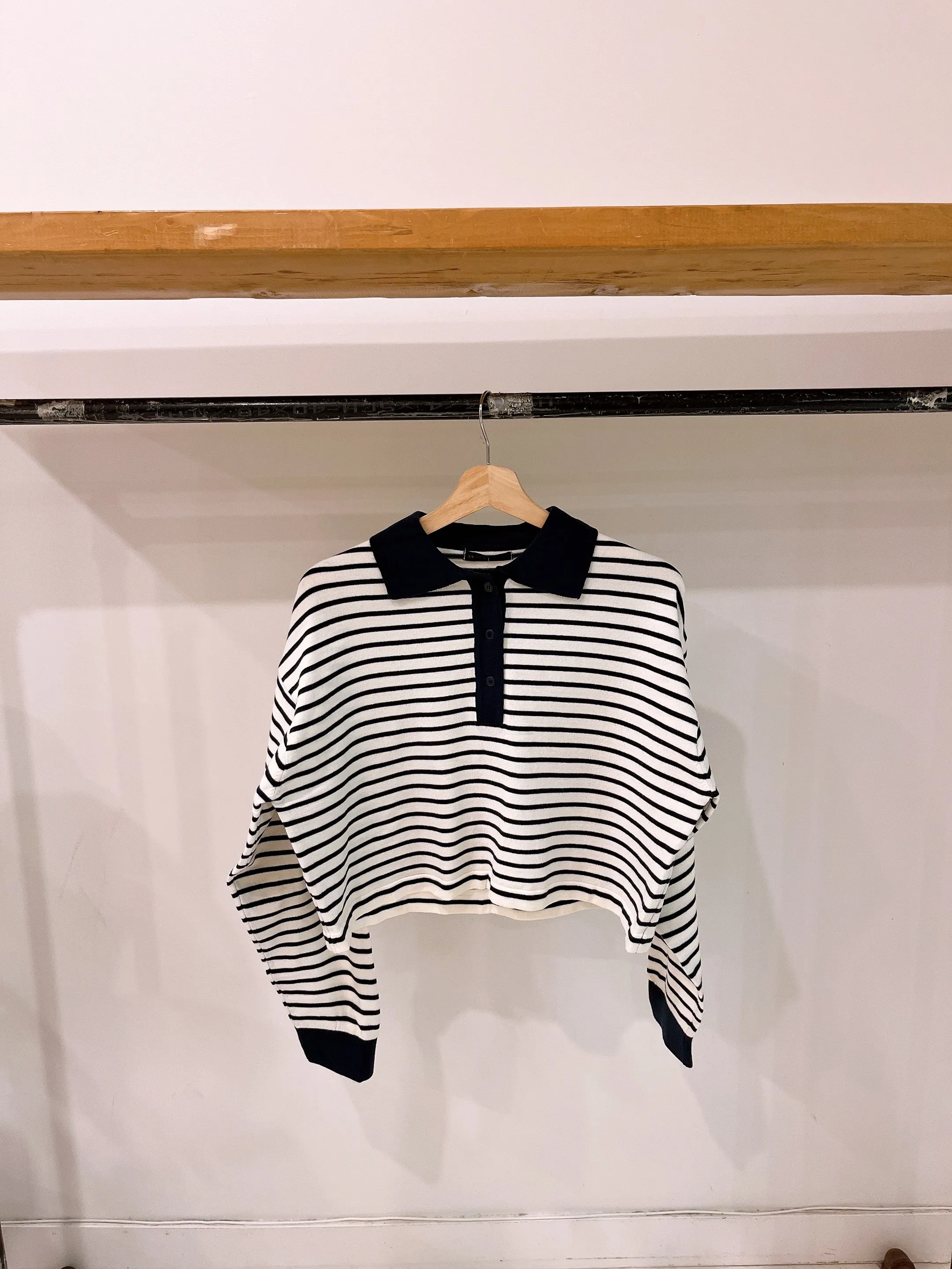 GORI Collared stripe knit