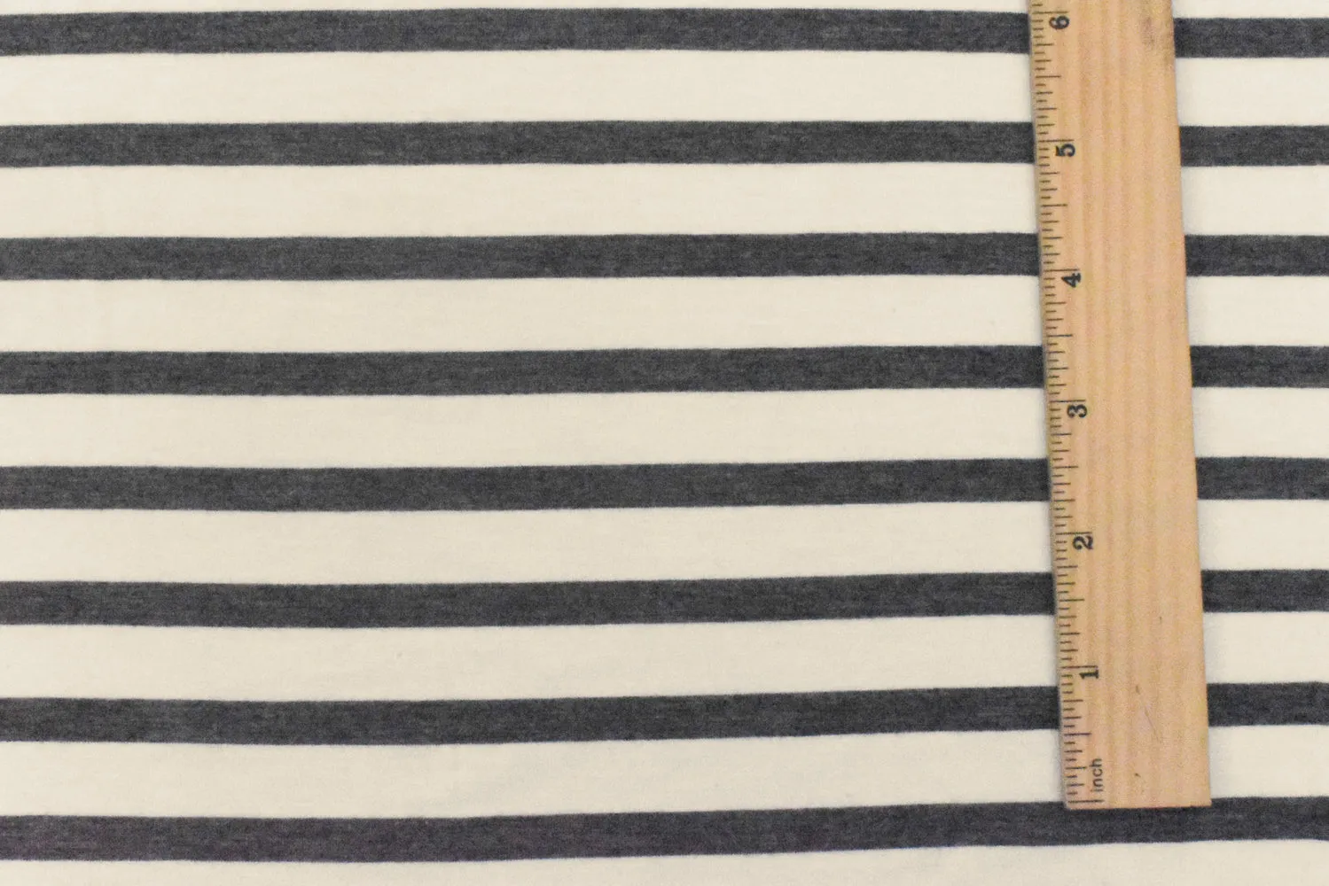 Gray-Ivory Stripe Stretch Spandex Rayon Modal Jersey Knit Fabric