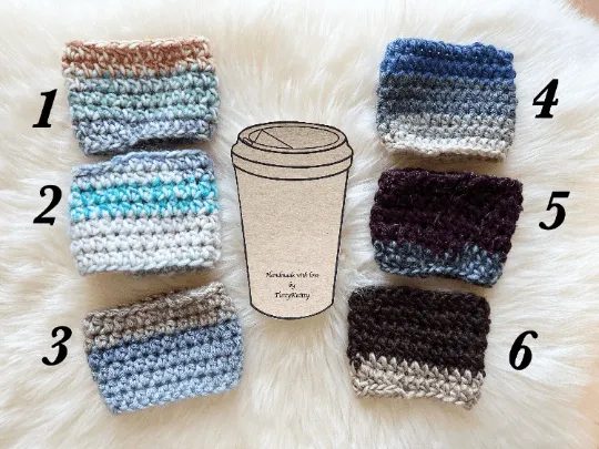 Handknit Coffee Cozy | Crochet Cup cover | reusable washable cup sleeve | Tea warm cozy | Coffee & tea lover | recycle go green love earth