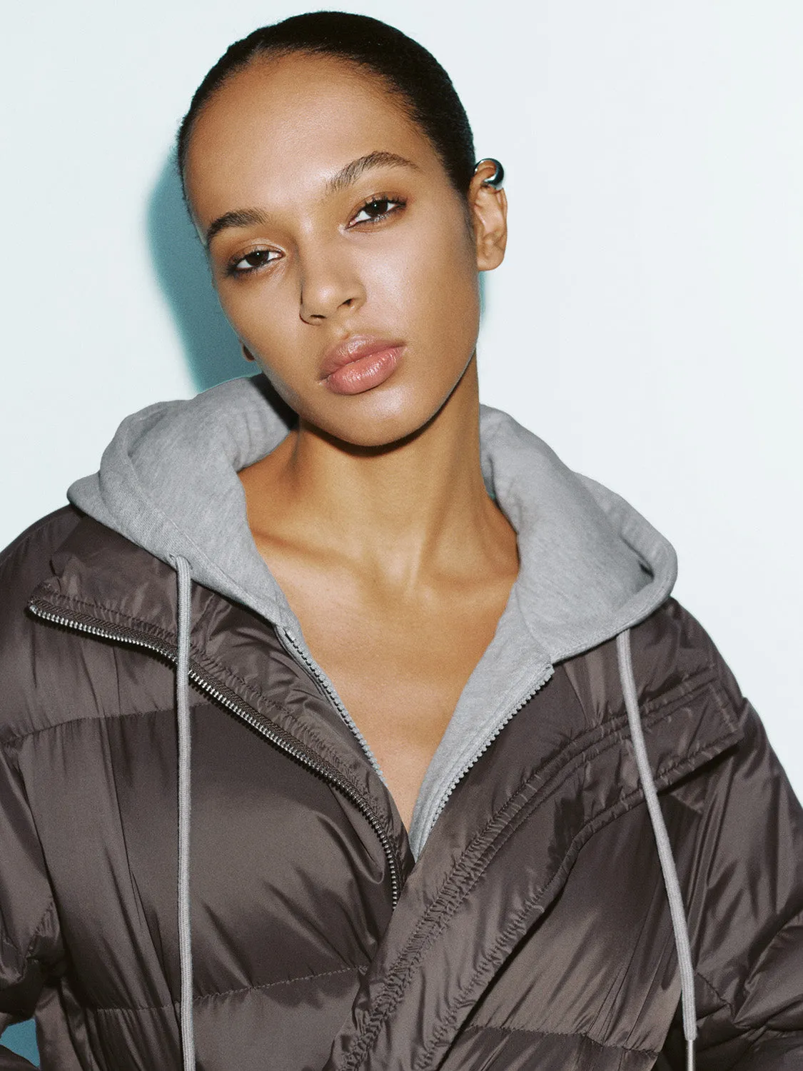 Hoodie Cropped Puffer Jackets