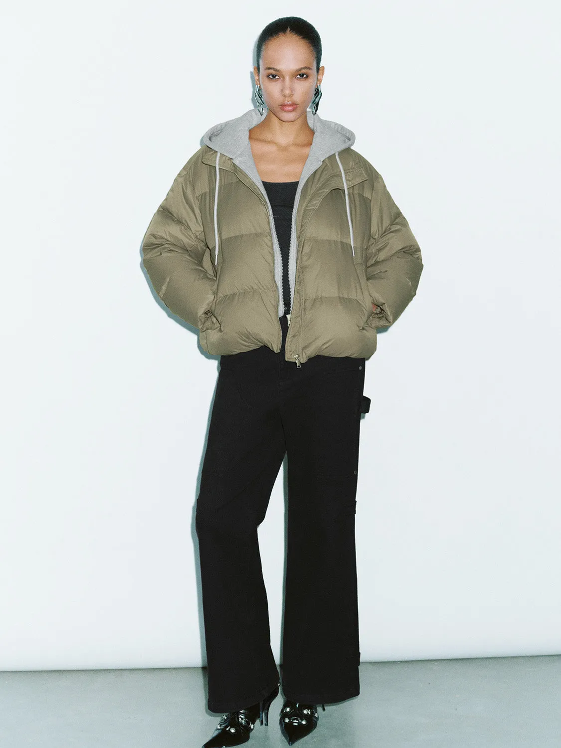 Hoodie Cropped Puffer Jackets