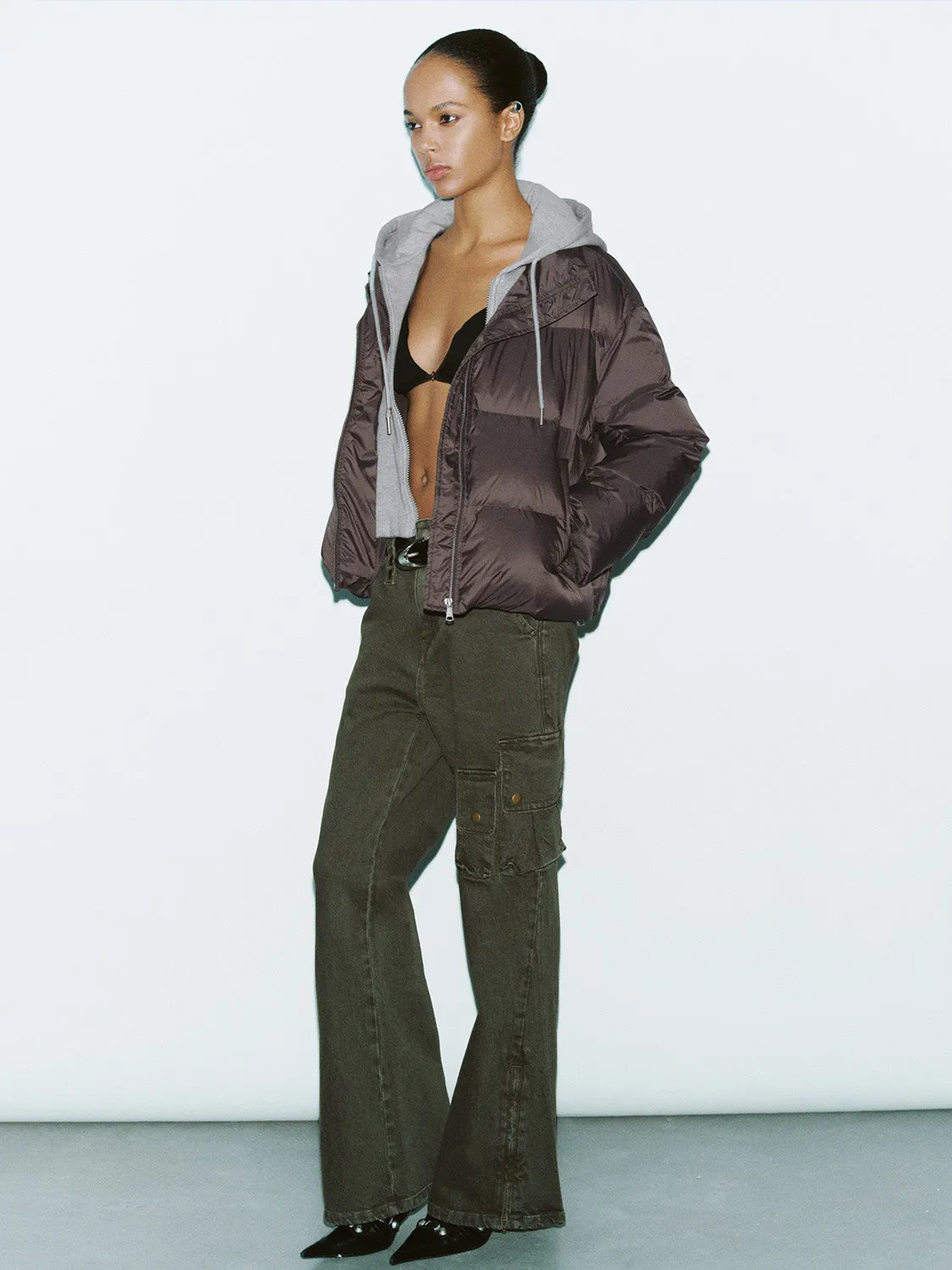 Hoodie Cropped Puffer Jackets