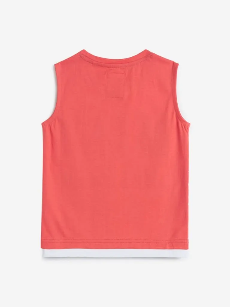 HOP Kids Coral Printed Tank T-Shirt