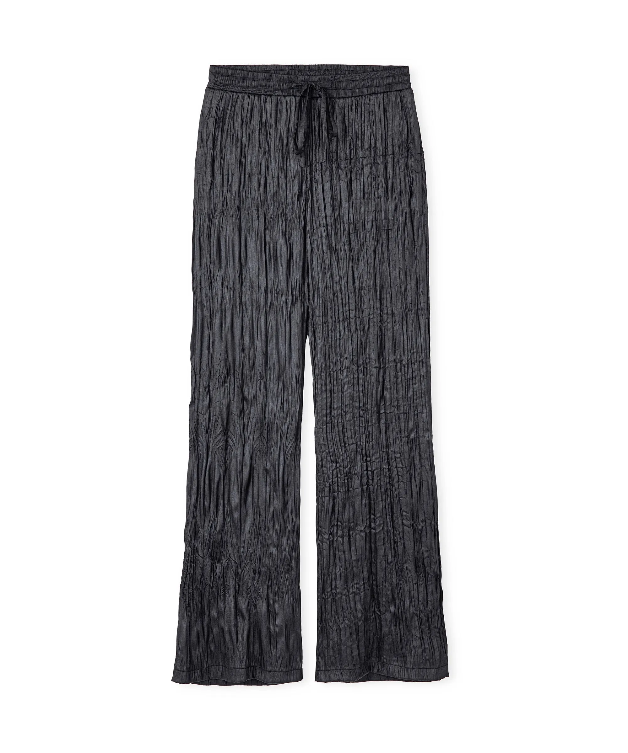 Ipekyol Leather Look Textured Trousers Black