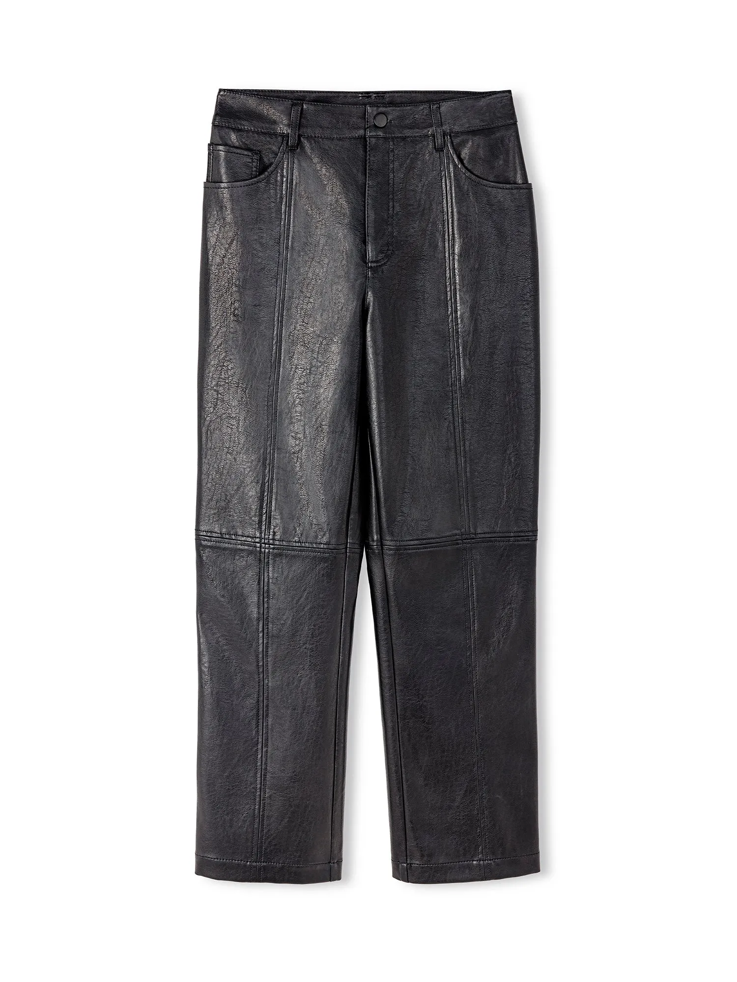 Ipekyol Straight Fit Leather Look Trousers Black