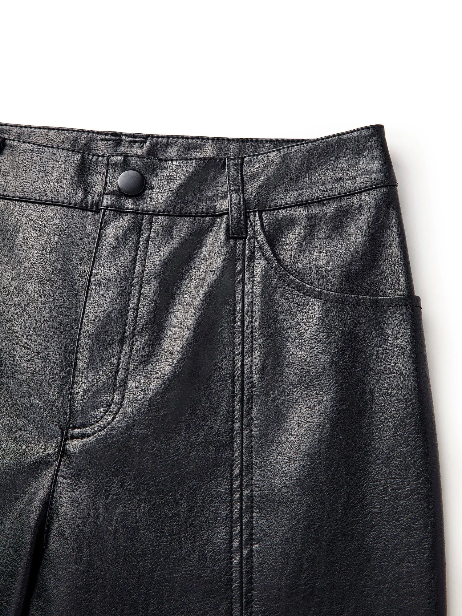 Ipekyol Straight Fit Leather Look Trousers Black