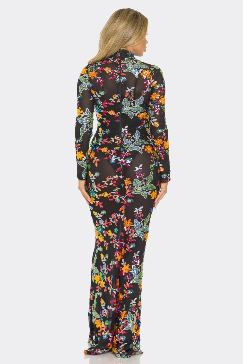 Iris Floral Long Dress