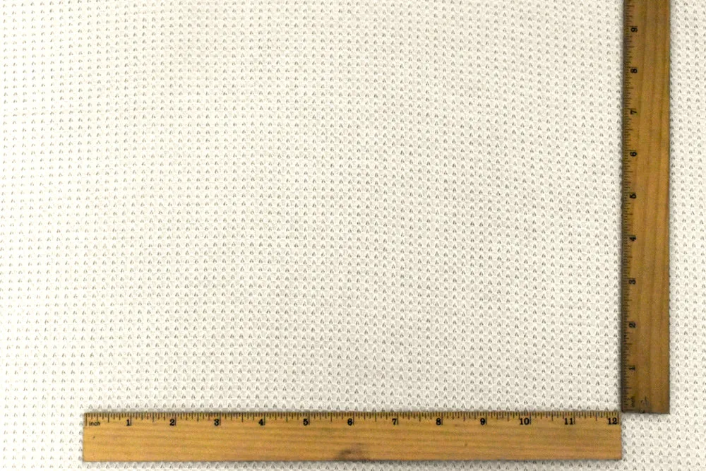 Ivory Solid Polyester-Cotton 3D Pique Knit Fabric