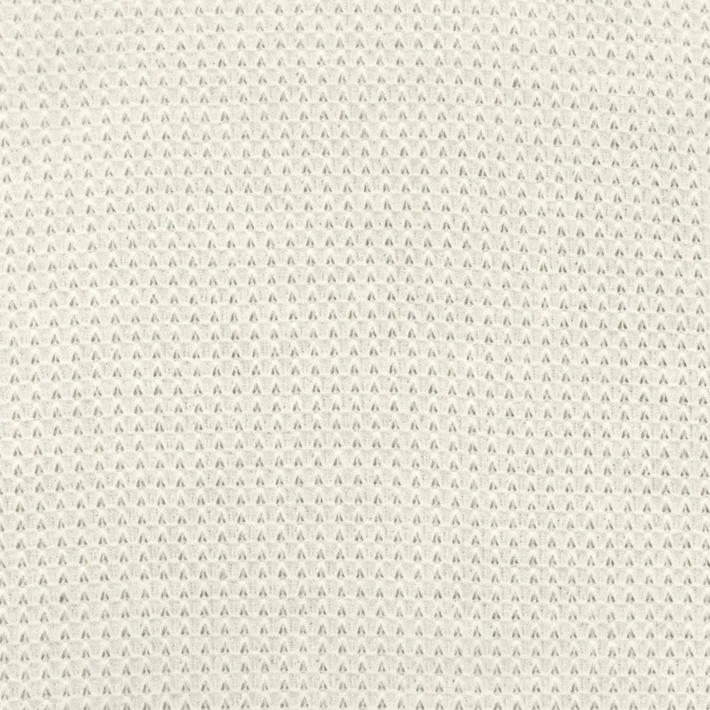 Ivory Solid Polyester-Cotton 3D Pique Knit Fabric