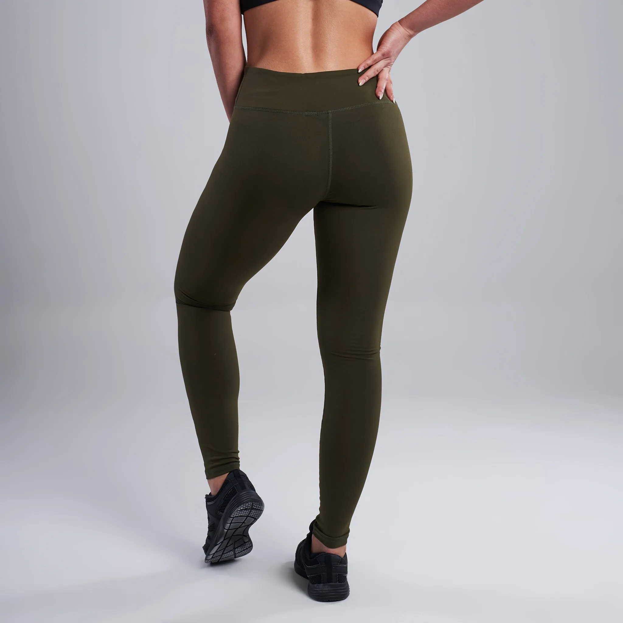 Juno Strip Gym Leggings in Khaki