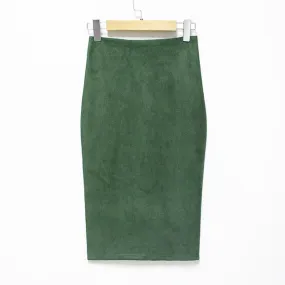 Korean Solid Colored Splitted Skirt High Waist Hip Flattering Slim Look All-Matching Skirt