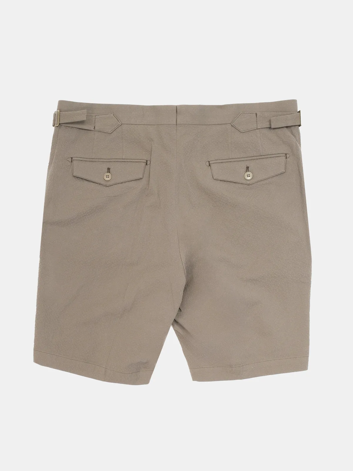 Marmi Bermuda - Taupe Cotton Seersucker