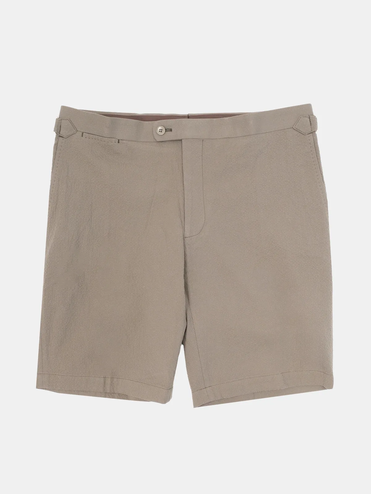 Marmi Bermuda - Taupe Cotton Seersucker