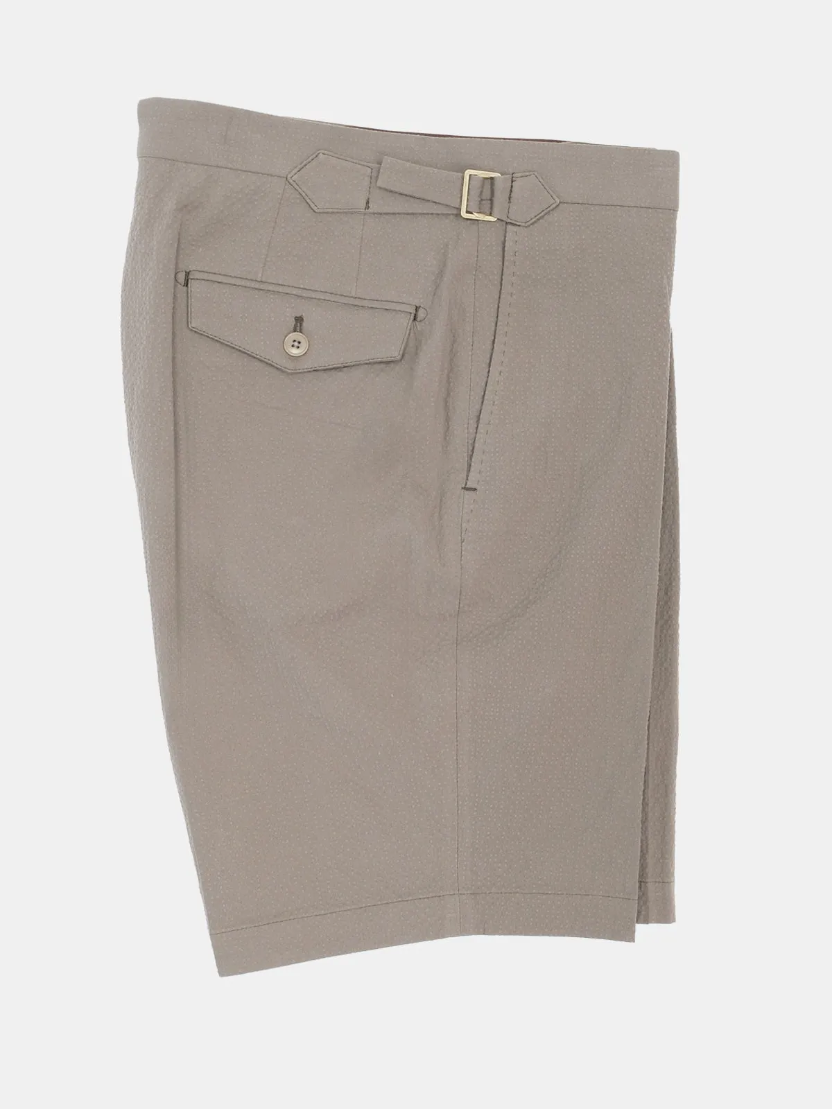 Marmi Bermuda - Taupe Cotton Seersucker