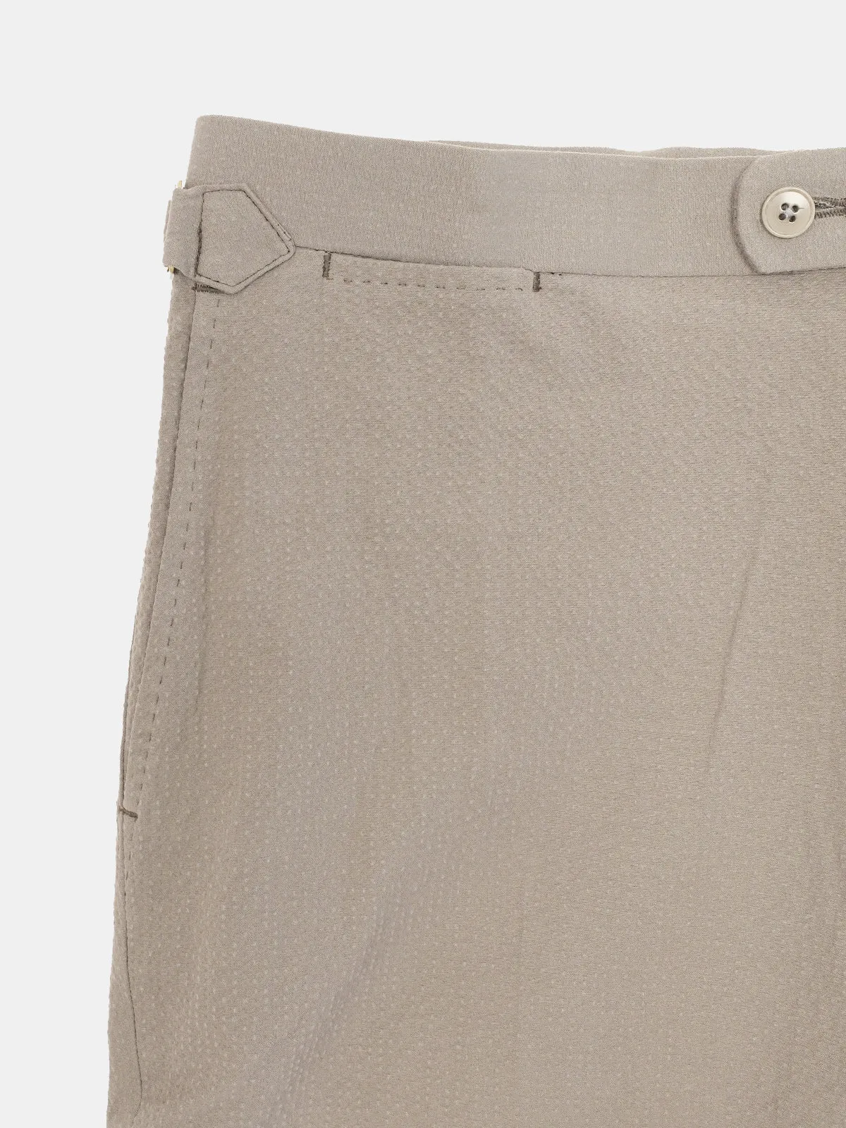 Marmi Bermuda - Taupe Cotton Seersucker