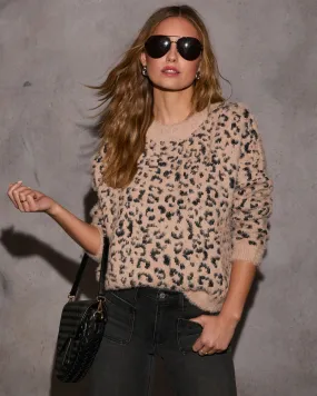 Meyer Animal Print Fuzzy Knit Sweater