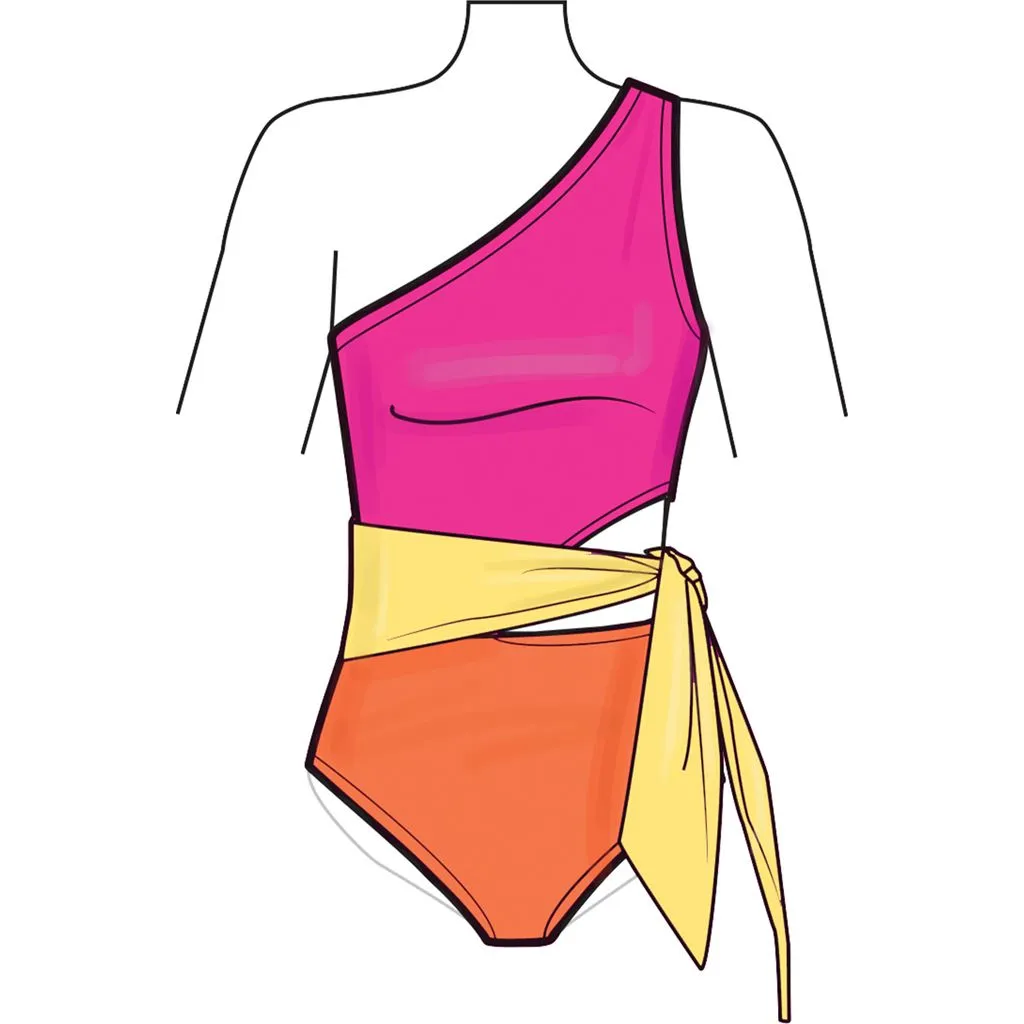 New Look Sewing Pattern N6734 Misses' Swimsuit and Wrap Skirt