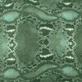 Opaline Green-Brown-Multi Reptile Printed Silk Chiffon Woven Fabric