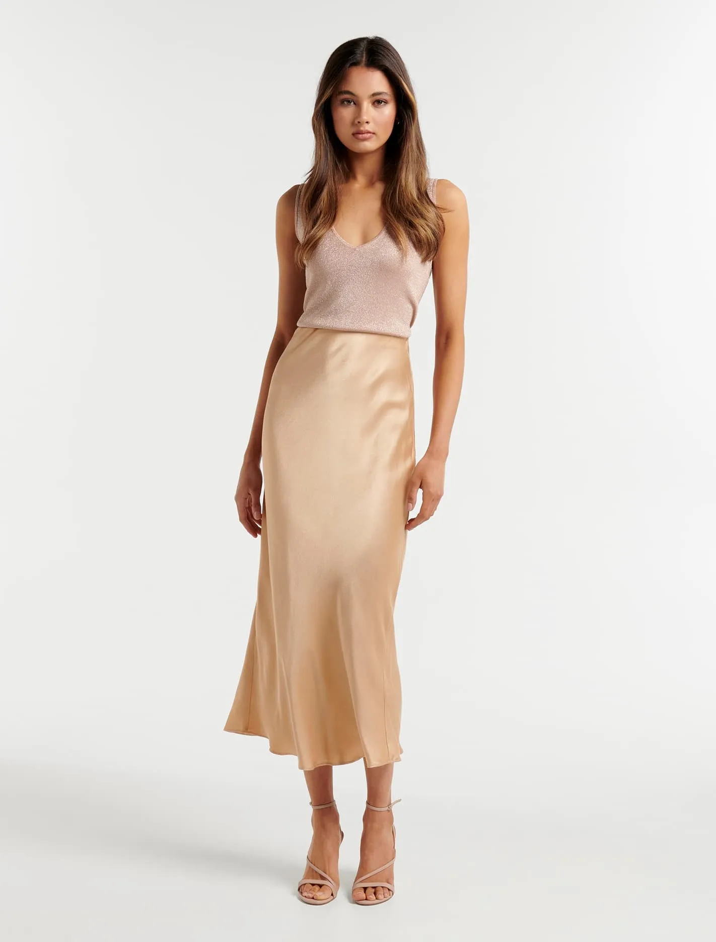 Portia Bias Midi Skirt